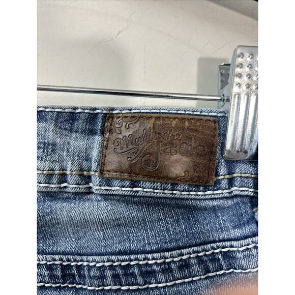 Myth Of‎ Jade Women's Blue Bootcut Medium Wash Stretch Jeans Size 6 Low Rise - Picture 10 of 14